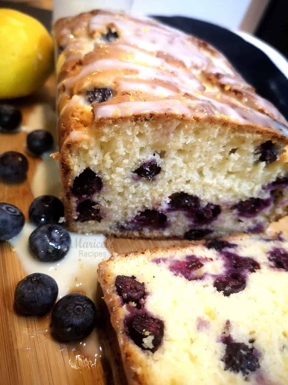 Lemon Blueberry Loaf Cake with condensed milk