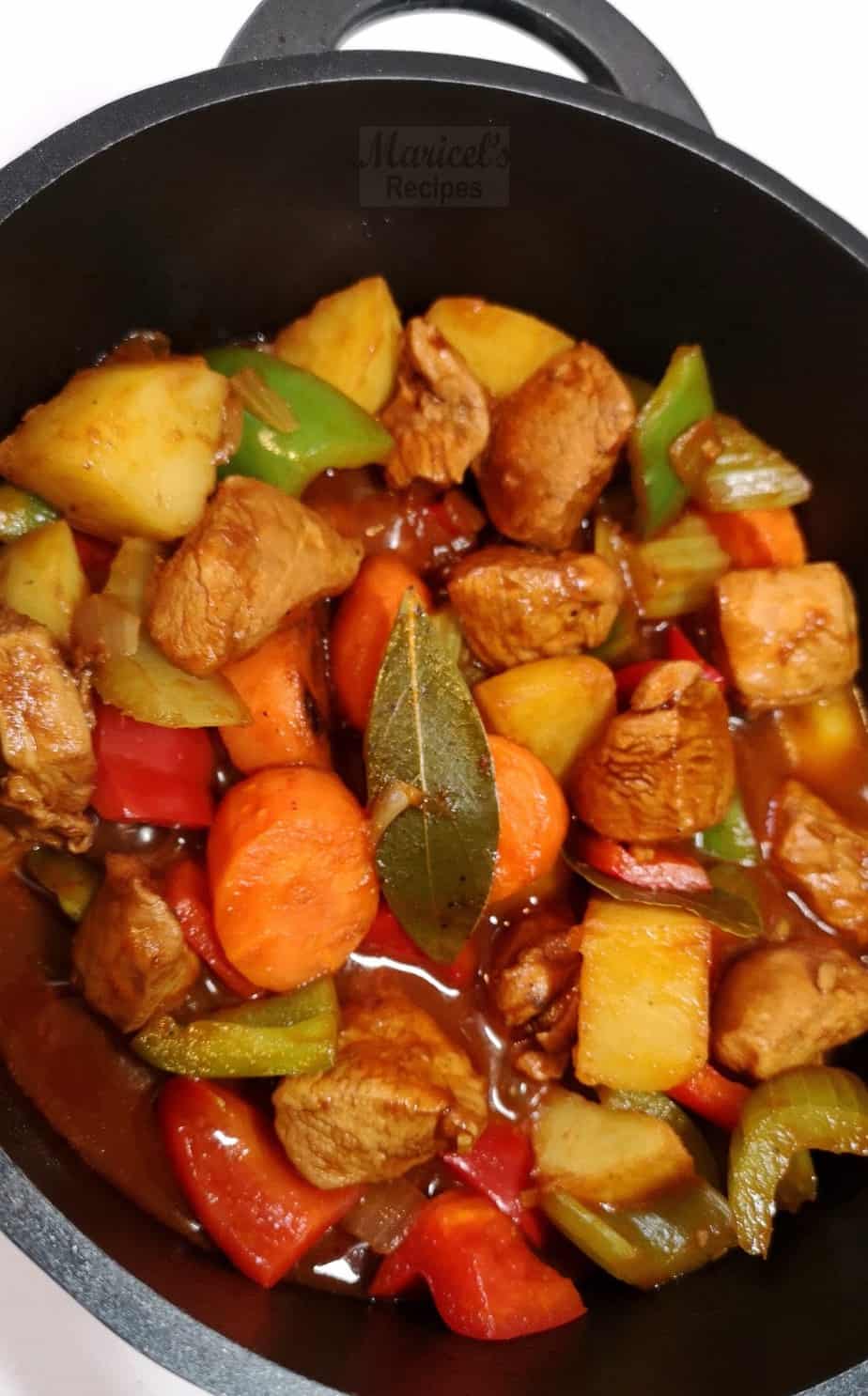 Filipino Chicken Stew-Afritada - Maricels Recipes Home Cooking