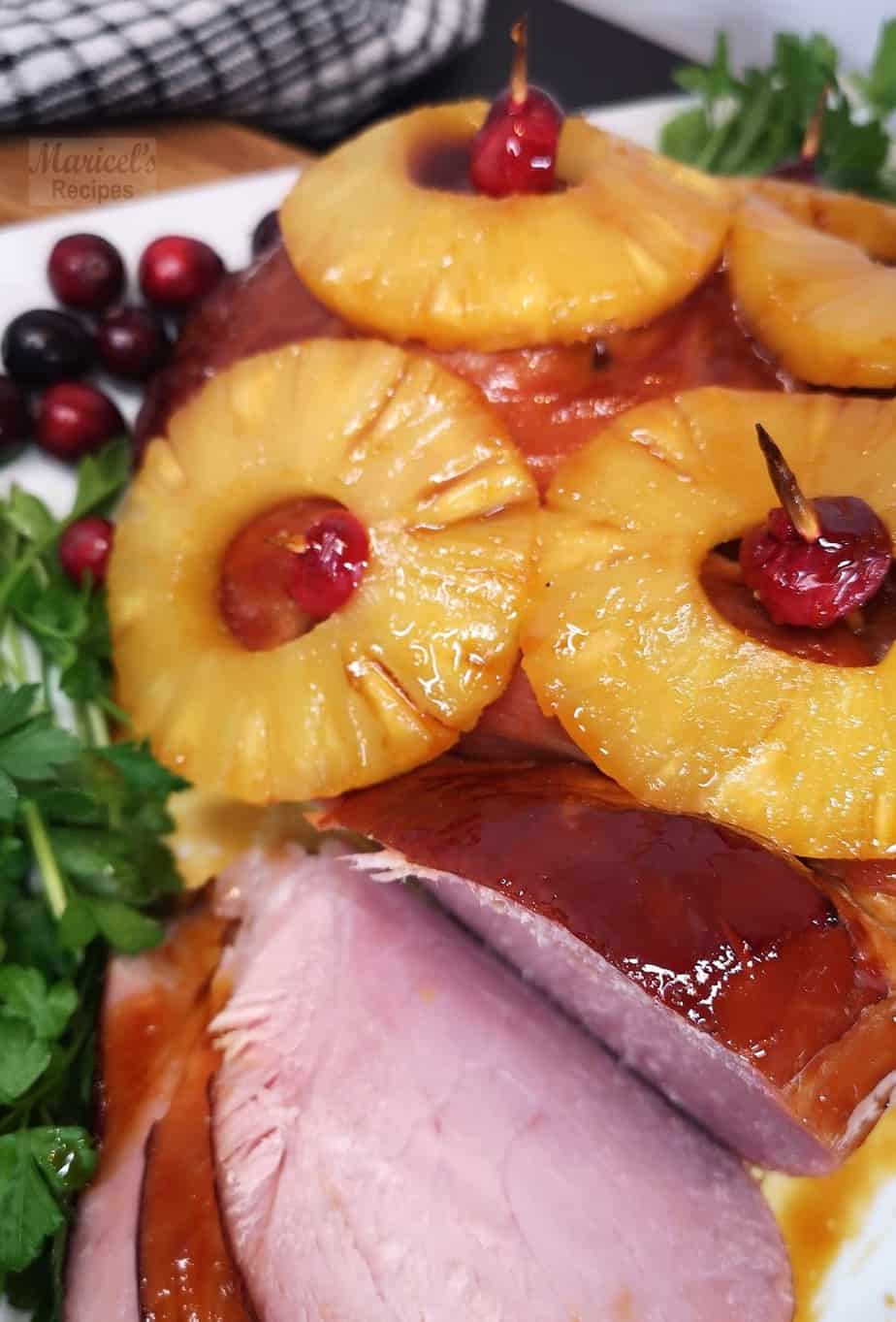 Pineapple Maple Glazed Ham - Maricels Recipes Home Cooking