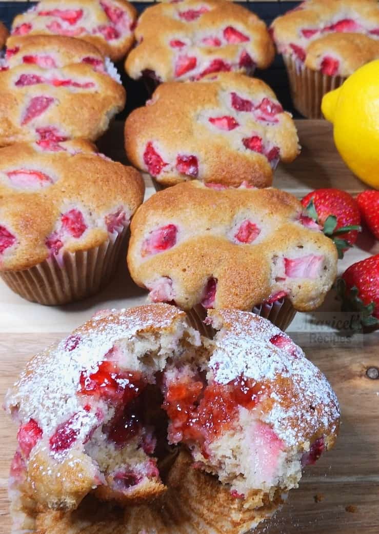 Strawberry Muffins with Jam Maricels Recipes Home Cooking