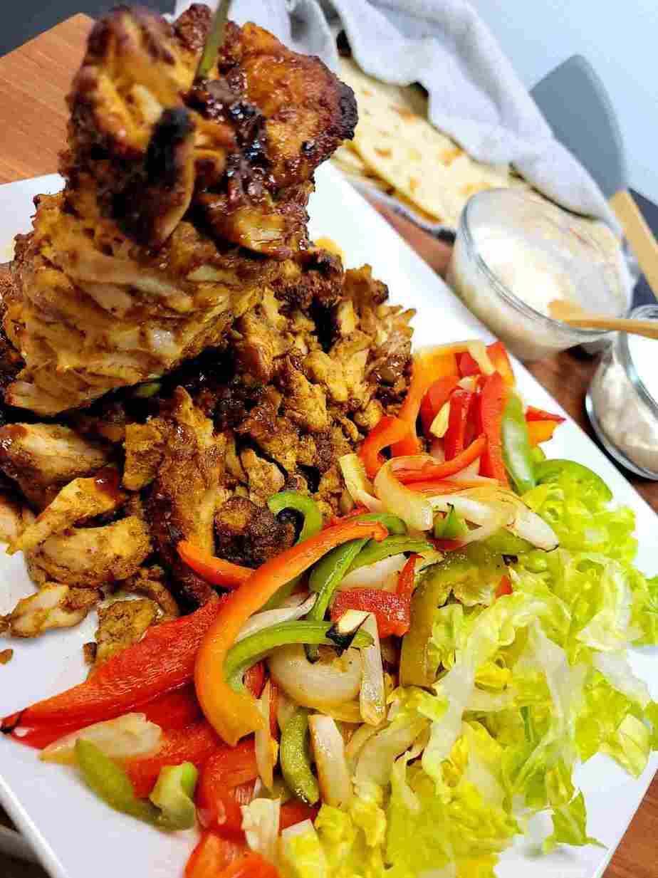 Air Fryer Chicken Shawarma in Rotisserie