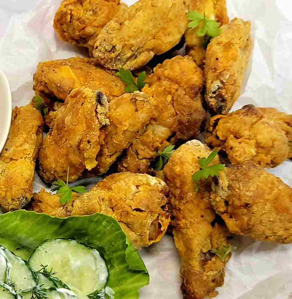 Air fryer breaded top chicken wings